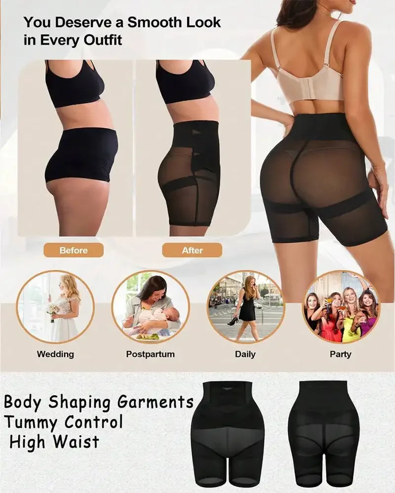 Women'S Tummy Control Butt Lift Belt Thigh Slim Shapewear Shorts High Waisted Seamless Boyshorts Panties Comfortable Underwear