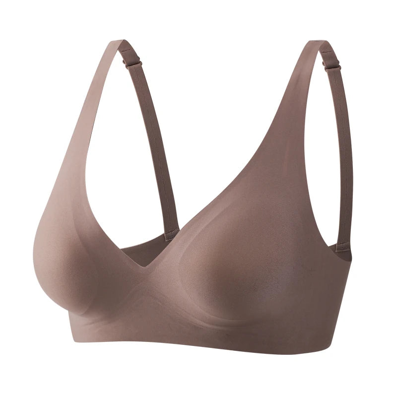 Women Seamless Bra Comfortable Wireless Bras S-XL Ladies Deep V Underwear Soft Padded Brassiere Female Bra Lingerie 2023