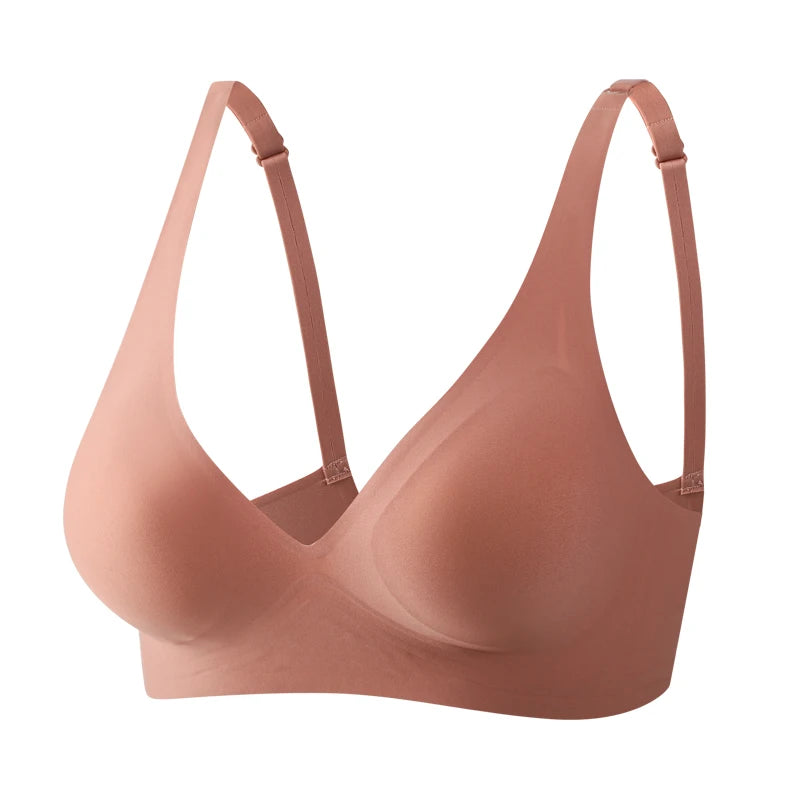 Women Seamless Bra Comfortable Wireless Bras S-XL Ladies Deep V Underwear Soft Padded Brassiere Female Bra Lingerie 2023